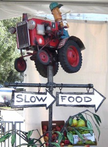 Tractor sign at Slow Food Nation - San Francisco, USA All roads lead to Slow Food Nation