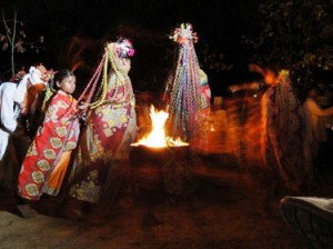Nighttime cultural dance at Banjaar Tola Tented Camp - Kanha National Park, India Nighttime cultural dance at Banjaar Tola Tented Camp in Kanha National Park, India