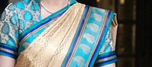 Handwoven sari worn at Taj Hotels Resorts and Palaces