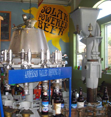 Solar-powered beer, Anderson Valley Brewing Company in the Anderson Valley, America's greenest wine country