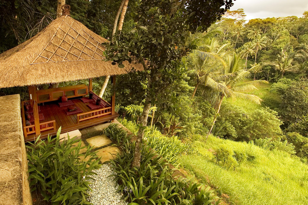 Meditation pavilion overlooking garden
