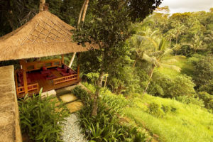 Meditation pavilion overlooking garden